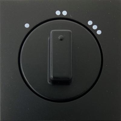 Enzo Kopp hk07 pure mat zwart afdekplaat+knop 3-standen schakelaar - 4624580