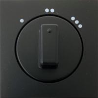 Enzo Kopp hk07 pure mat zwart afdekplaat+knop 3-standen schakelaar - 4624580