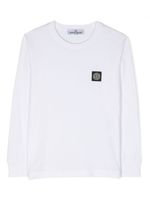 Stone Island Junior t-shirt à patch logo - Blanc