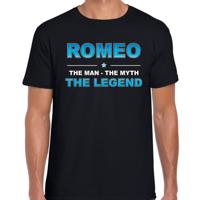 Romeo Voornaam cadeau - The man, The myth the legend - zwart - voor heren - verjaardag