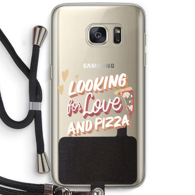 Pizza is the answer: Samsung Galaxy S7 Transparant Hoesje met koord