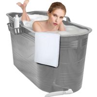 LIFEBATH - Zitbad Mira - Bath Bucket XL - 400L - Ligbad 122 cm - Grijs - thumbnail