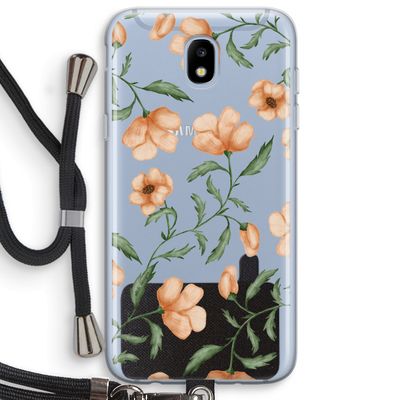 Peachy flowers: Samsung Galaxy J5 (2017) Transparant Hoesje met koord