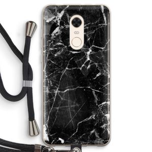 Zwart Marmer 2: Xiaomi Redmi 5 Transparant Hoesje met koord