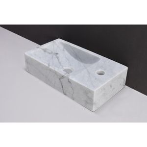 Fontein Forzalaqua Venetia Carrara Gepolijst 40x22x10 cm Kraangat Rechts