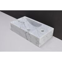 Fontein Forzalaqua Venetia Carrara Gepolijst 40x22x10 cm Kraangat Rechts - thumbnail