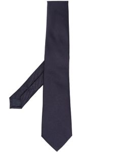 Giorgio Armani cravate en soie à bout pointu - Bleu