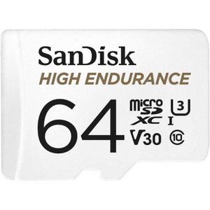 SanDisk High Endurance microSDXC 64 GB geheugenkaart Class 10, V30, U3, Incl. adapter