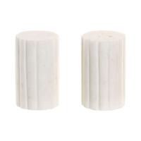 Peper- en Zoutvat Home ESPRIT Wit Stads 4,5 x 4,5 x 8 cm