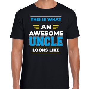 An awesome uncle / een geweldige oom cadeau t-shirt zwart voor heren