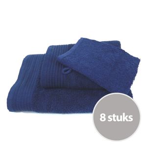 Budgetpakket badtextiel 450 gram Donker blauw - 8 stuks