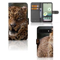 Google Pixel 6A | Telefoonhoesje | Met pasjeshouder | Luipaard