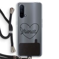 Friends heart black: OnePlus Nord CE 5G Transparant Hoesje met koord