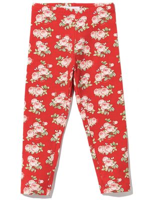 Monnalisa legging à fleurs - Rouge