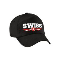 Zwitserland / Swiss landen pet / baseball cap zwart voor volwassenen   -