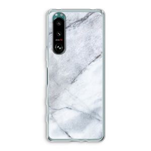 Witte marmer: Sony Xperia 5 III Transparant Hoesje