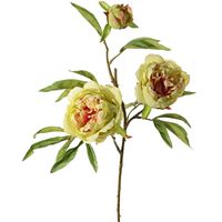 Kunstbloem pioenroos Spring Dream - groen/roze - 73 cm - kunststof - thumbnail
