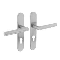 Intersteel Deurklink Hoek 90 graden op schild profielcilindergat 72mm geborsteld RVS