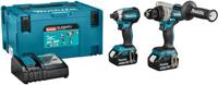 Makita dlx2545tj 18v combiset ddf492 boor-/schroefmachine + dtd153 slagschroevendraaier (2x 5.0ah en lader) in mbox - dlx2545tj