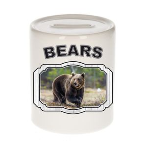 Dieren bruine beer spaarpot - bears/ beren spaarpotten kinderen 9 cm