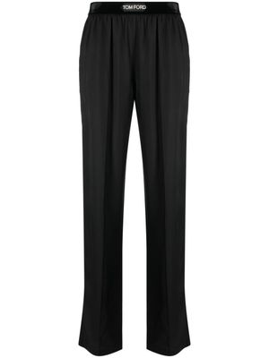 TOM FORD pantalon droit à taille logo - Noir