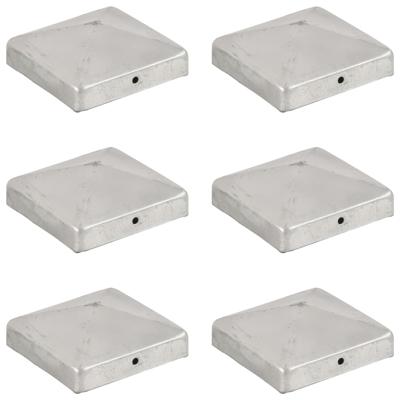VidaXL Paalkappen 6 st piramide 91x91 mm gegalvaniseerd metaal