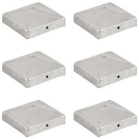 VidaXL Paalkappen 6 st piramide 91x91 mm gegalvaniseerd metaal