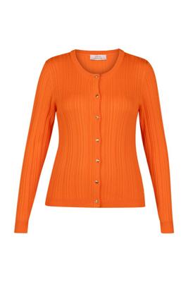 Ziva rib cardigan - bright orange - 13527