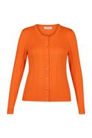 Ziva rib cardigan - bright orange - 13527