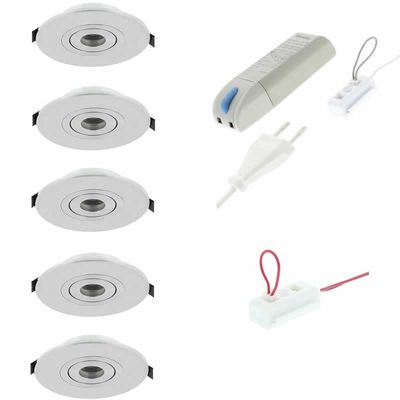 LED 5 inbouwspots 2.3W 4000K Verona dimbaar aluminium