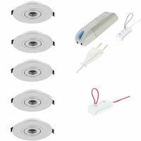 LED 5 inbouwspots 2.3W 4000K Verona dimbaar aluminium