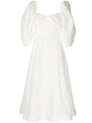 ANOUKI robe à fleurs brodées - Blanc