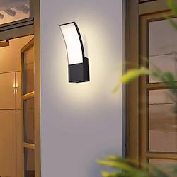 led buitenwandlamp 12w boog moderne buitenwandlamp waterdicht ip65 stabiel op buiten zwarte wandlamp geschikt voor buitenveranda binnentuin badkamer slaapkamer 85-265v Lightinthebox