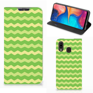 Samsung Galaxy A30 Hoesje met Magneet Waves Green