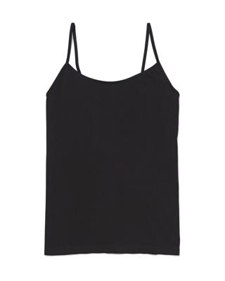 HEMA Dameshemd Naadloos Micro Spaghettibandjes Zwart (zwart)