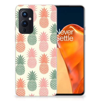 OnePlus 9 Siliconen Case Ananas OnePlus 9 Siliconen Case Ananas