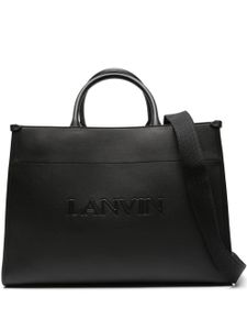 Lanvin sac à main en cuir à logo embossé - Noir