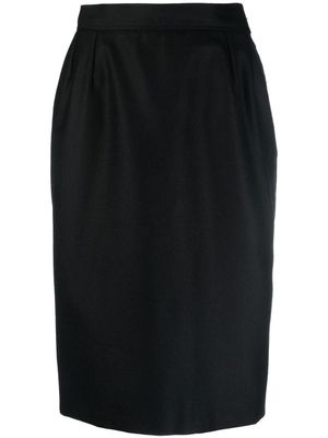 Saint Laurent Pre-Owned jupe crayon à taille haute (années 1980) - Noir