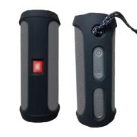 Draagbare silica gel Bluetooth Speaker beschermhoes voor JBL Flip4 (zwart)