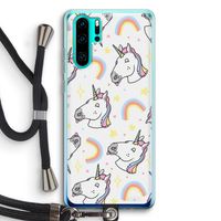 Rainbow Unicorn: Huawei P30 Pro Transparant Hoesje met koord