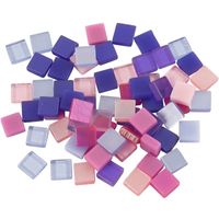 25 gram Mozaiek tegels kunsthars paars/roze 5 x 5 mm   - - thumbnail