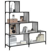 Boekenkast 4-laags 139x33,5x149 cm bewerkt hout grijs sonoma - thumbnail