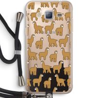 Alpacas: Samsung Galaxy J3 (2016) Transparant Hoesje met koord