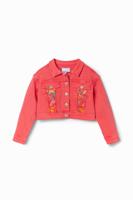 Denim truckerjack met patch - RED - 5/6