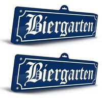 2x Biergarten muur/wand decoraties 48 x 15 cm Oktoberfest - thumbnail