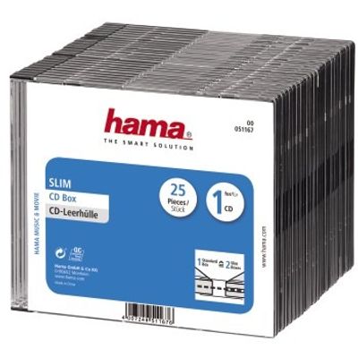 Hama CD Slim Box Zwart 25Pak