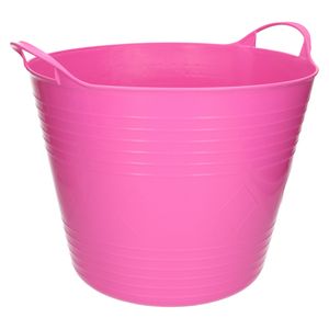 Flexibele emmer - roze - 27 liter - kunststof - 40 x 35 cm