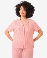HEMA Dames Pyjamatop Seersucker Strepen Koraalroze (koraalroze)