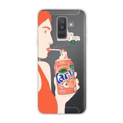 Peach please!: Samsung Galaxy A6 Plus (2018) Transparant Hoesje