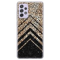 Samsung Galaxy A72 siliconen hoesje - Chevron luipaard